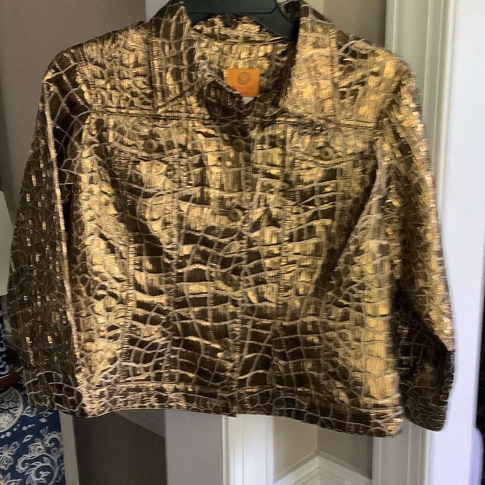 Ruby Rd. Shimmering Gold and Black‎ Jacket, 8P